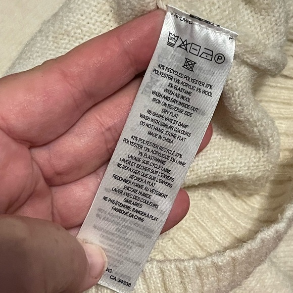 French connection light oatmeal Kesia Crew Neck Cropped Sweater - Picture 6 of 9